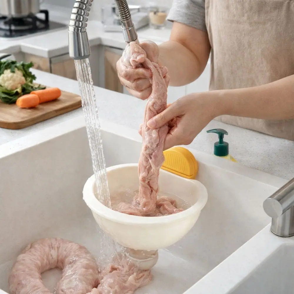 

Suction Cup Pig Intestine Cleaner Tool Portable Food-Grade Intestine Wall Cleaner Multipurpose Handmade Pig Intestine Funnel