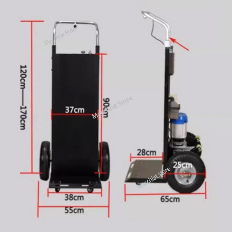 100KG urządzenie elektryczne wspinaczka schodów ręczna ciężarówka wózek roboczy wspinaczka schodów wózek o dużym obciążeniu 48V zasilanie bateryjne
