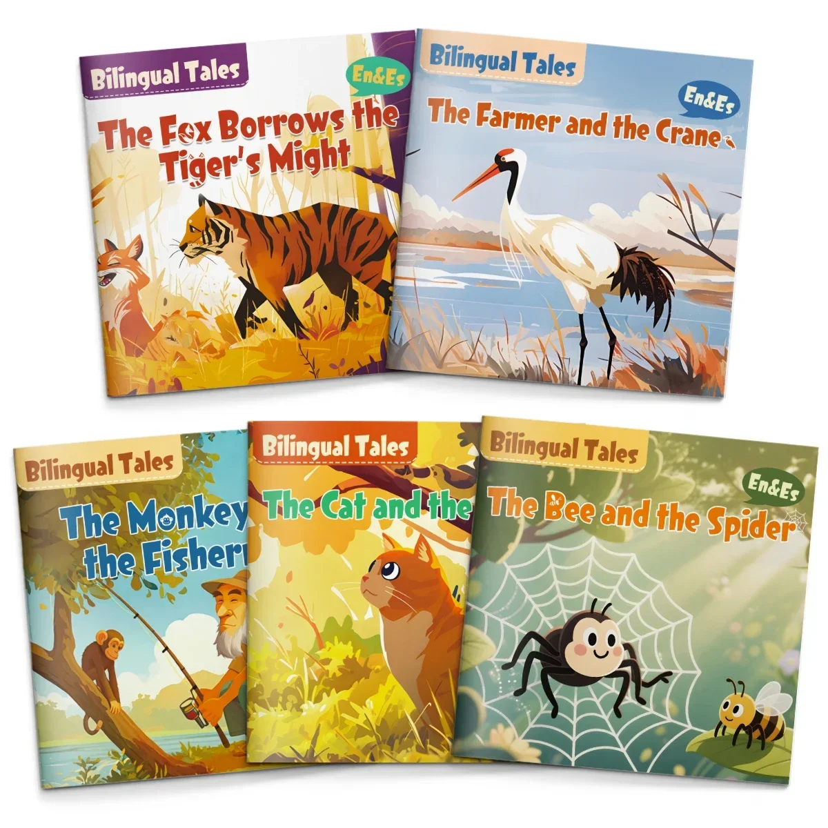 Bilingual English-Spanish storybook for kids, with cute cartoon illustrations to help them get into reading and early learning
