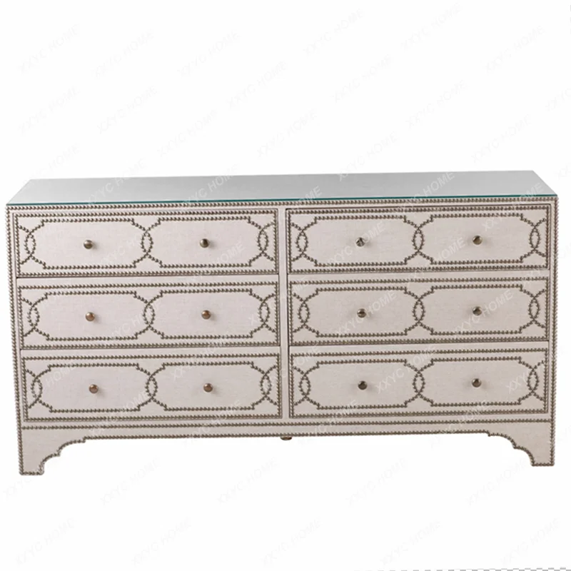 

Rivet Chest of Drawers Sideboard Cabinet New Classical Hallway Hall Cabinet Modern Minimalist Room Curio Cabinet Shoe Cabinet