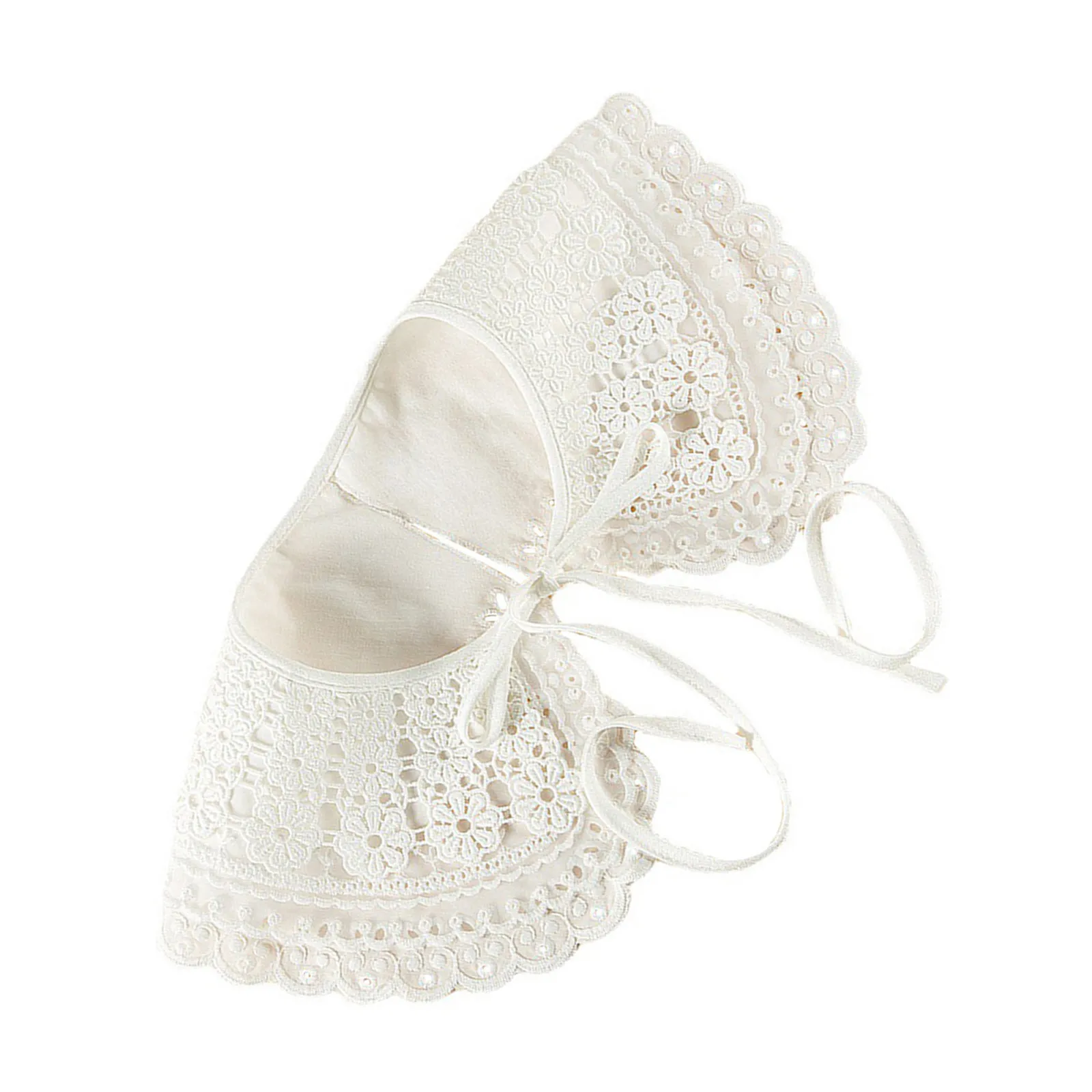 

1 шт. Женская вышитая кружевная накладная воротничка-шаль с цветочным узором, декоративный аксессуар для одежды, вышитая шаль для воротника рубашки