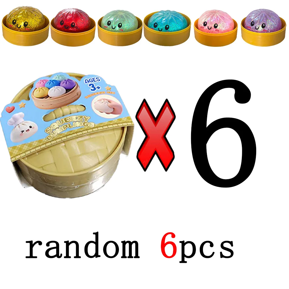 Neu: 1-12 Stück Glitzer-Dumplings, Glitzer-Dumpling-Squishies mit Box, sensorisches Quetschspielzeug zur Stresslinderung