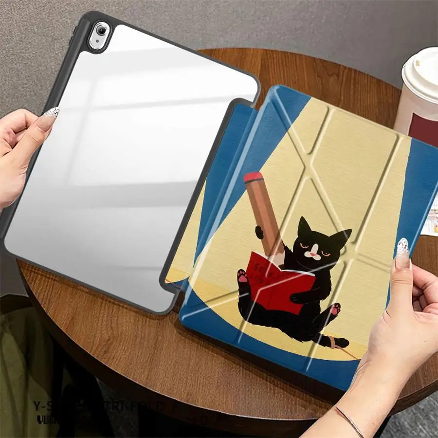 Creative Cat Drinking Alcohol Cool Tablet Case For Samsung For Galaxy Tab A11 Plus S7 FE S8 A8 2022 S10+ S9+ S9 FE S10 S6 Lite
