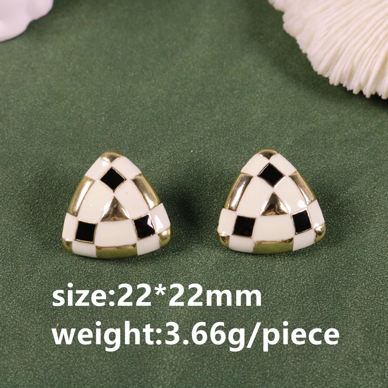 White Enamel Earrings Stud Heart Triangle Flower Brincos Jewelry Vintage Modern Accessories