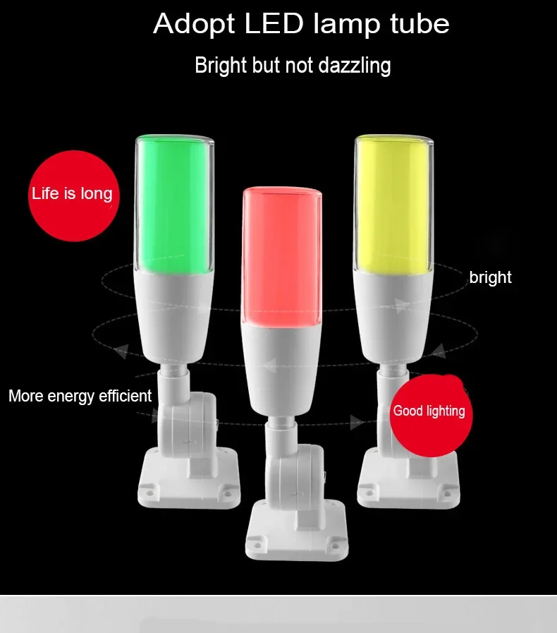 24 فولت 5I-I3 LED آلة مؤشر السلامة تحذير ضوء LED مصباح إشارة برج طوي طبقة واحدة ثلاثة ألوان ضوء مع الجرس