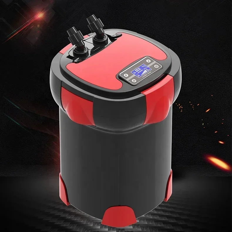 

New Arrival Red Color Intelligent LCD Display Aquarium External Canister Filter Equipments For Fish Tank And Pond Hot sales