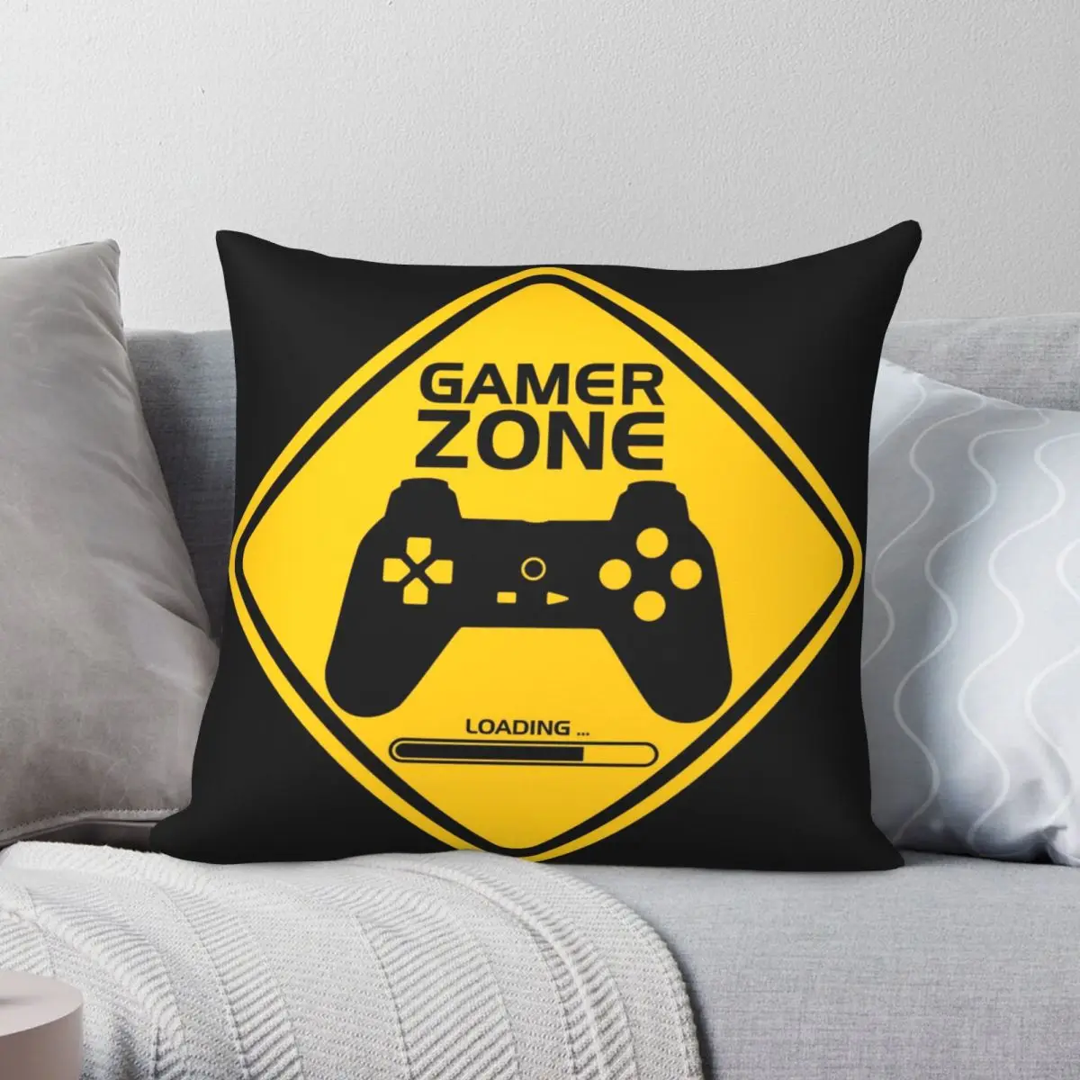 

Gamer Zone Pillowcase Polyester Linen Velvet Creative Zip Decor Throw Pillow Case Car Cushion Case