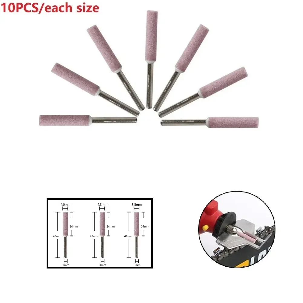 10 Stück Kettensägen schärfer Grat Kit 1/4/4/5,5mm Schleif kettensäge Bohrer Carving Korund Schleif scheiben kopf für Kettensägen ketten