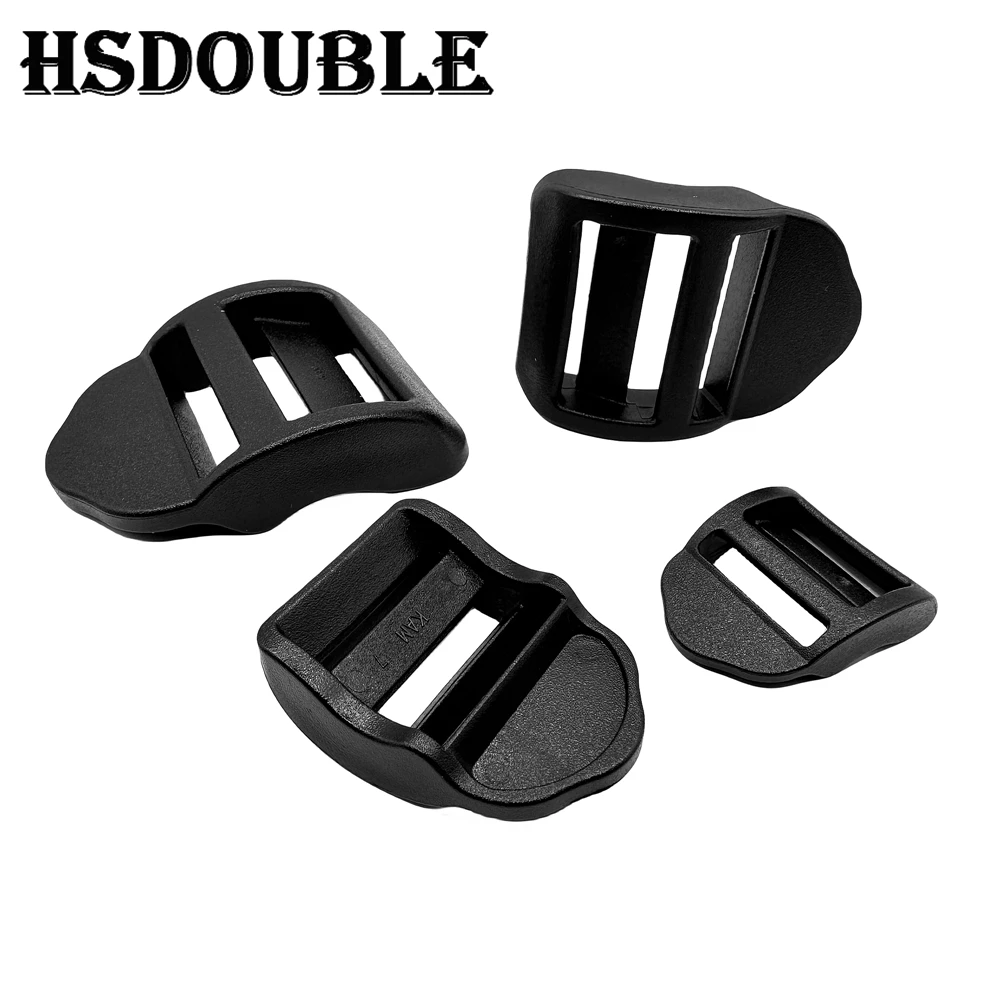 5 Pcs/Pack Black Ladder Lock/Tri-Glide Slider Plastic Buckles For Backpack Straps Webbing 20-38mm