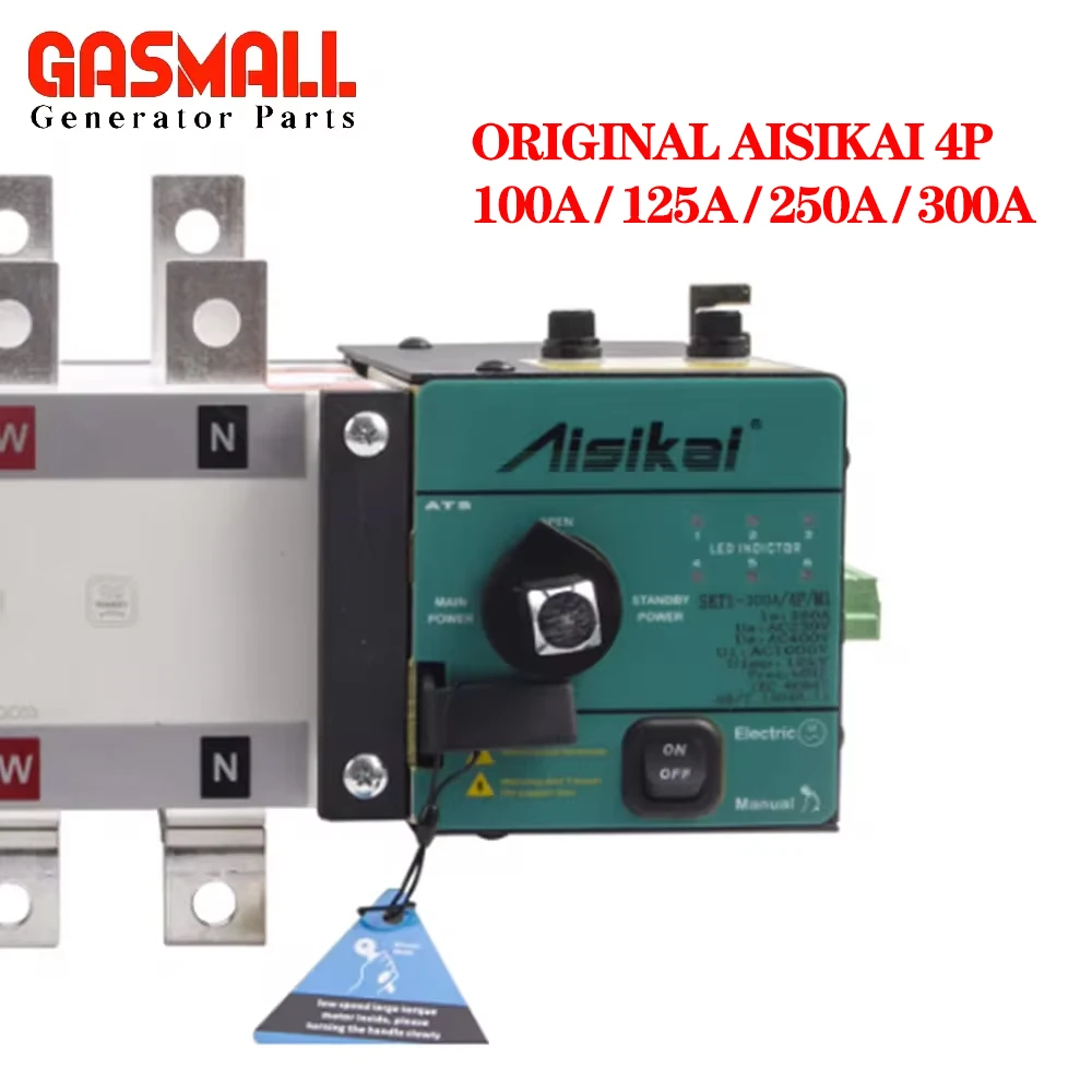 Aisikai ATS Automatic Transfer Switch 4P 100A 160A 250A 300A AC220V Control Voltage Dual Power ATS Switch Generator Parts Shaluo