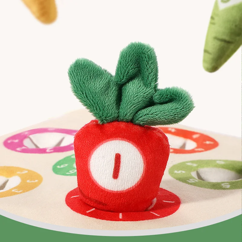 Jouets Montessori en peluche pour enfants de 0 à 3 ans, jeu de cartes, carotte, radis, numéro assressenti, reconnaissance, cadeau pour bébé