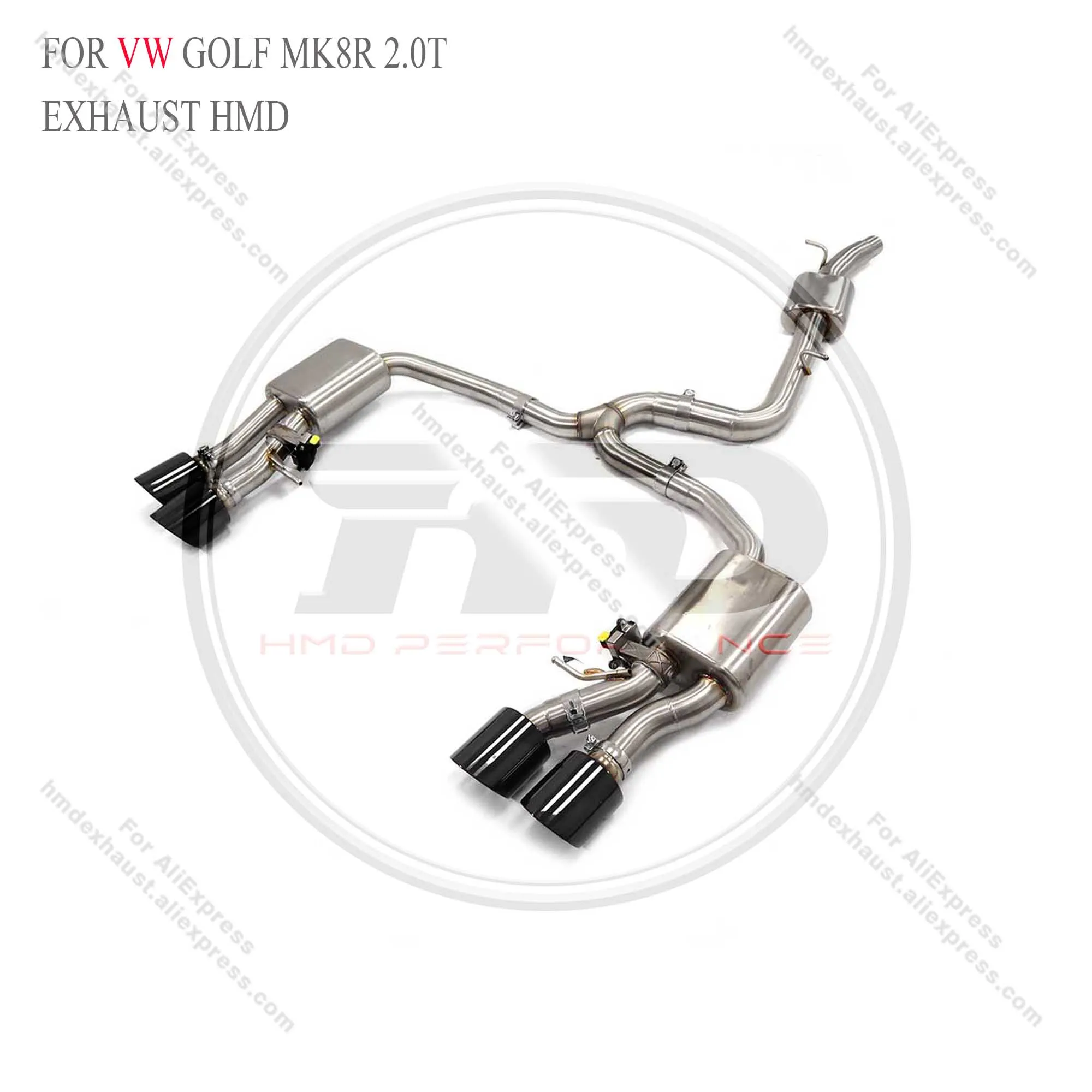 

Stainless Steel Valve Catback For Volkswagen Golf MK8R 2.0T GTI HMD Exhaust Pipe Auto Modification Muffler for Car