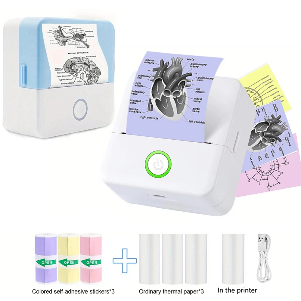 Wireless Mini Thermal Printer Wireless Mini Thermal Printer, Portable Label Maker, 200dpi High Resolution, USB Rechargeable