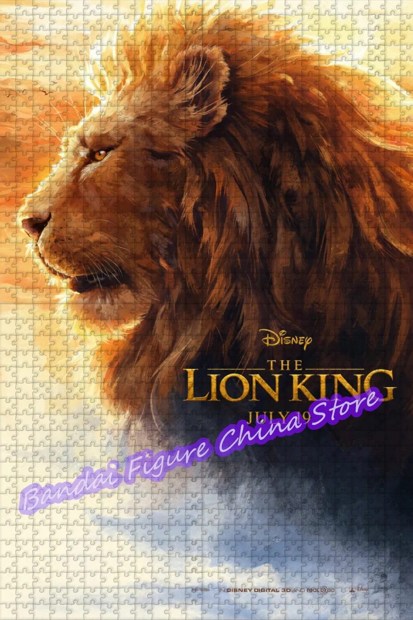 การ์ตูนดิสนีย์ปริศนา 108/200/300/500/1000 ชิ้นจิ๊กซอว์ปริศนา Lion King DIY ประกอบปริศนาครอบครัวของเล่นของขวัญ