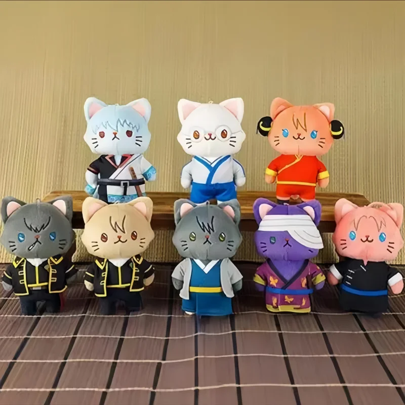 

14 см Gintama Sakata Gintoki Katsura Kotarou Kagura Okita Sougo милая плюшевая кукла фигурка украшения настольный дисплей подарочная игрушка