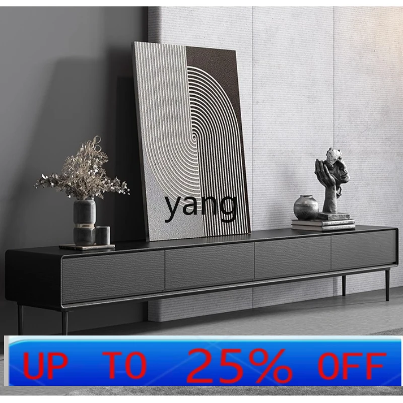 

LH Modern Minimalist TV Cabinet and Coffee Table Set Black Living Room Nordic Small Apartment TV