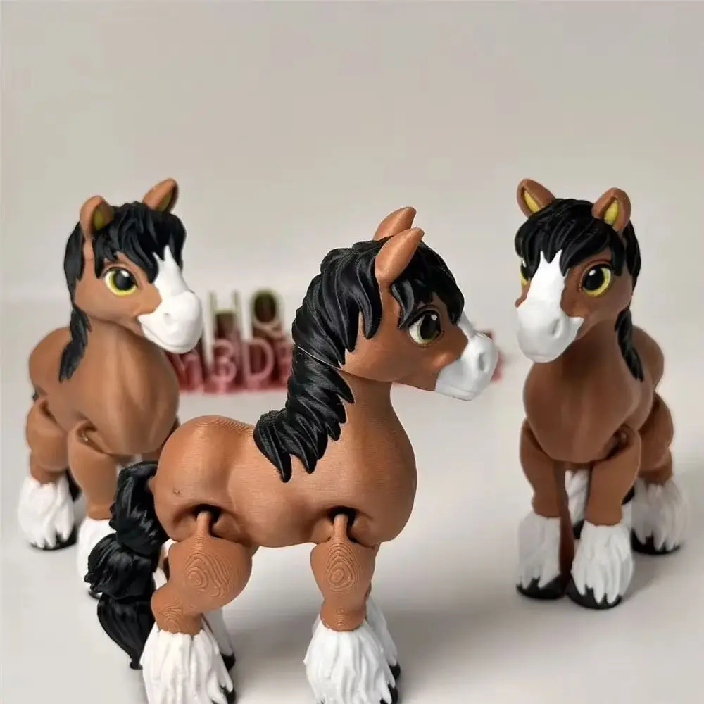 

All-in-one Molding 3D Printed Horse Laser Crystal Horse 3D Printed Diceratops Horse Flexible Rotatable 3D Articulated Horse Toys