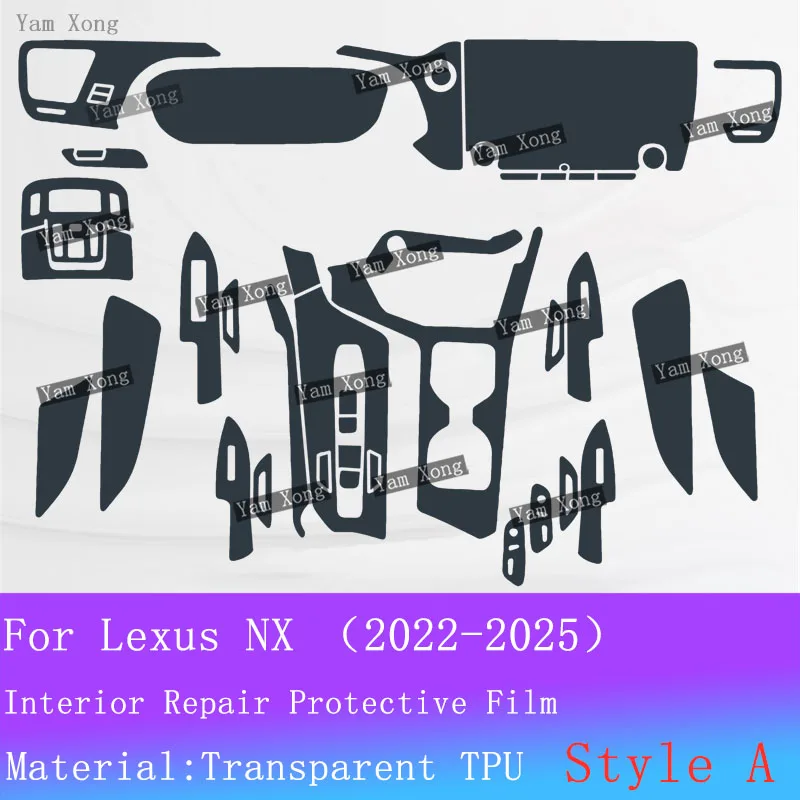 For Lexus NX Full Set Interior Film Navigation Screen Anti-scratch Sticker Gear Panel TPU Transparent Wrap Cover Protection Film