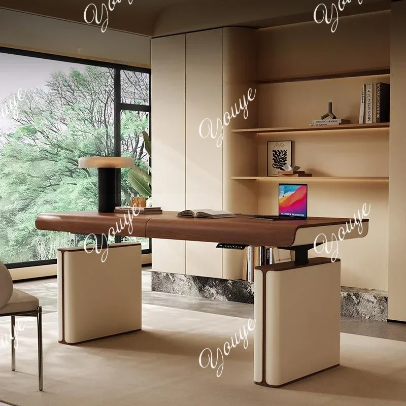 

N49 J Electric Adjustable Office Desk Wood Luxury Elevate Modern Conference Table Executive Workstation Mesa Para Computador Fur