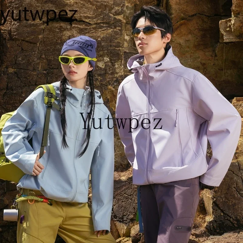 Unisex Hardshell Jacket Outdoor Mountaineering Coat, Windproof Waterproof Tactical Windbreaker for Hiking Camping Trekking Sport