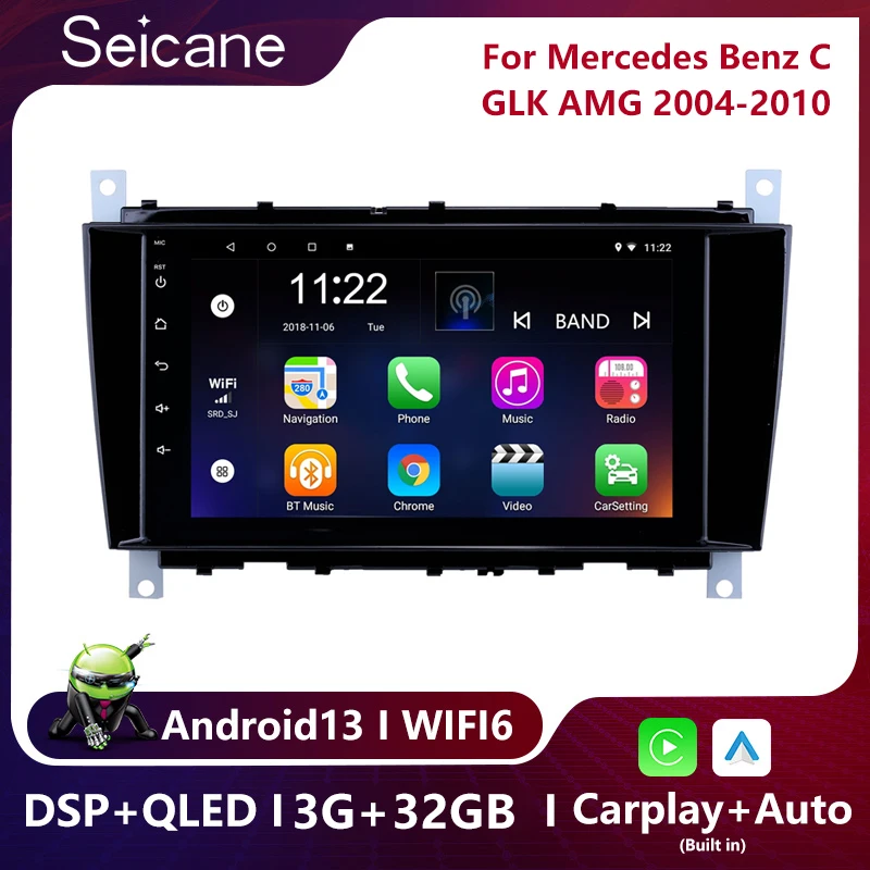 Seicane Android 13 3GB DSP Car Radio GPS For Mercedes Benz 2006 2007 2008 2009-2012 CLK W209 / 2004 2005 2006 2007 2008 CLS W219