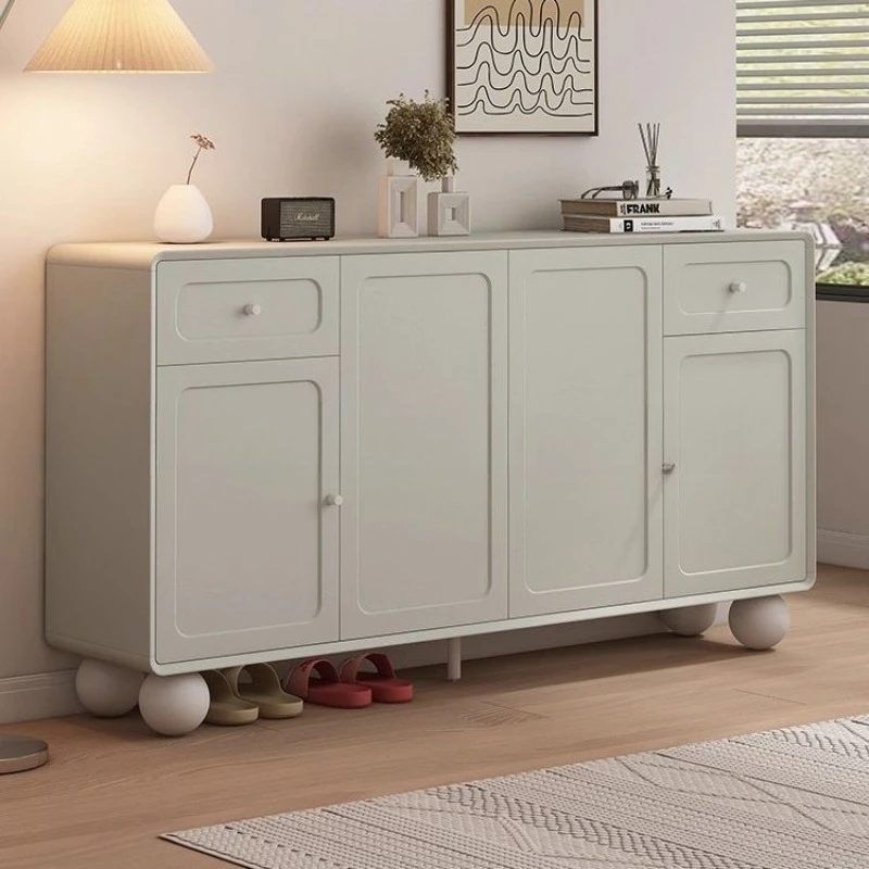 Multi-layer shoe cabinet at the door of the home, integrated with large-capacity solid wood shoe storage cabinet