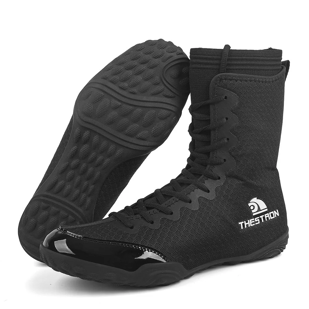 TaoBo Original THESTRON High Tube Unisex Boxing Boots Strong Wrapping Light Wrestling Sports Shoes Big Size 48 47 Sambo Shoes