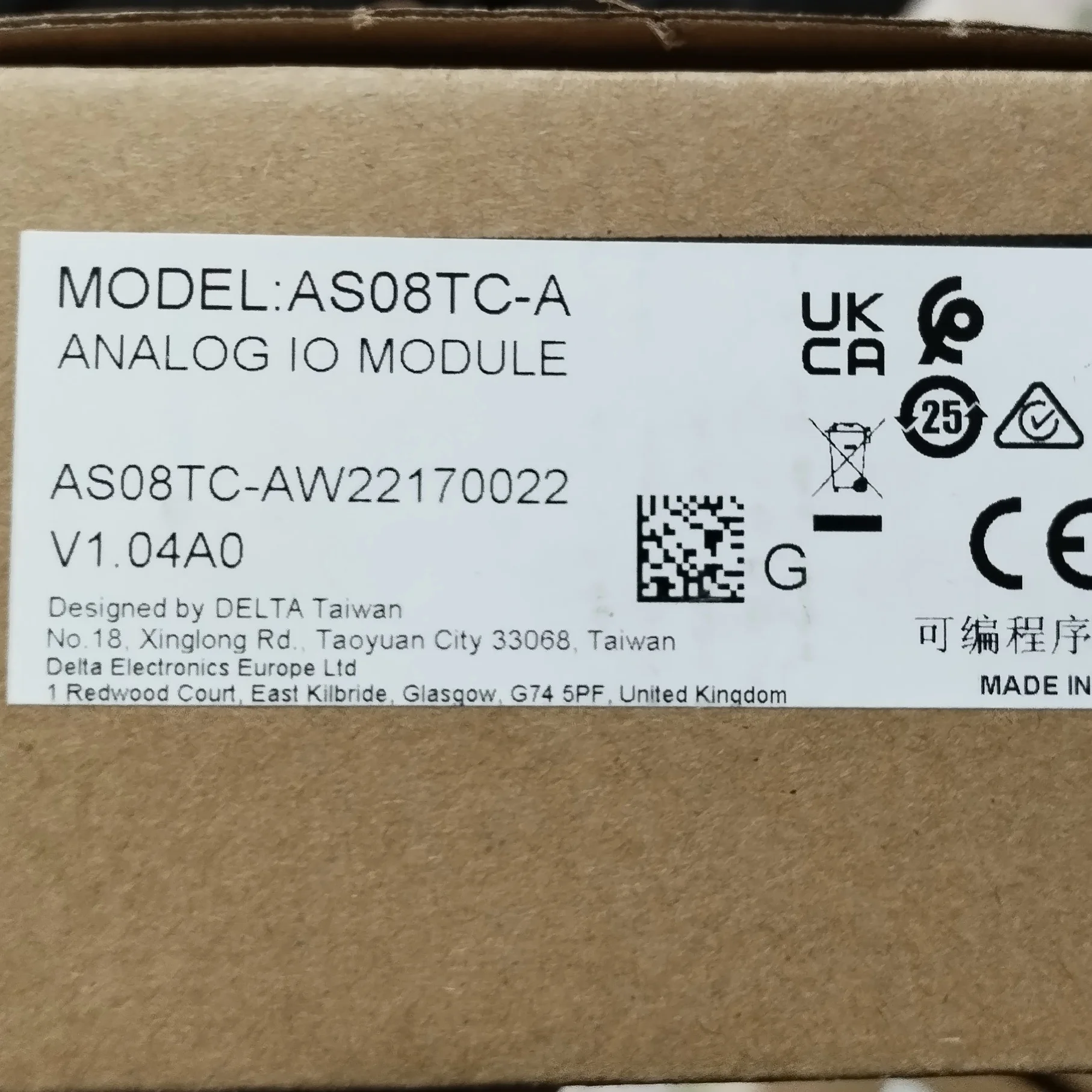 AS08TC-A Brand New Original And Genuine Delta PLC Expansion Module AS Series Is In Stock