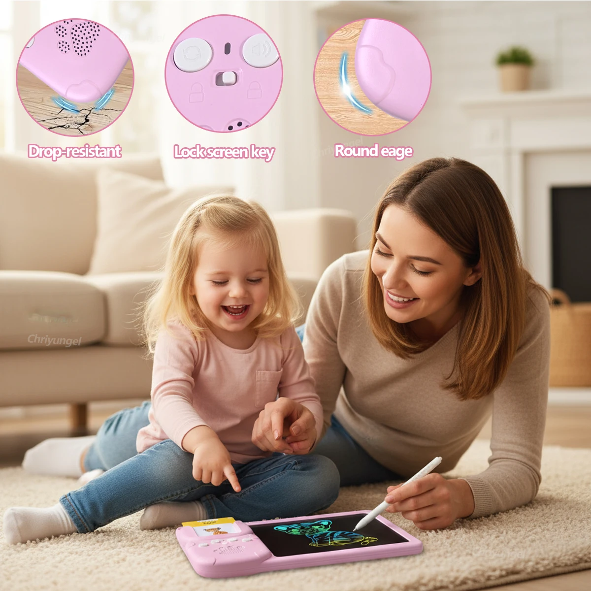 2 في 1 بطاقات فلاش ناطقة وكمبيوتر لوحي LCD للكتابة لعبة تعليمية تعلم اللغة الإنجليزية مع هدايا صوتية للأطفال الأولاد والبنات الصغار