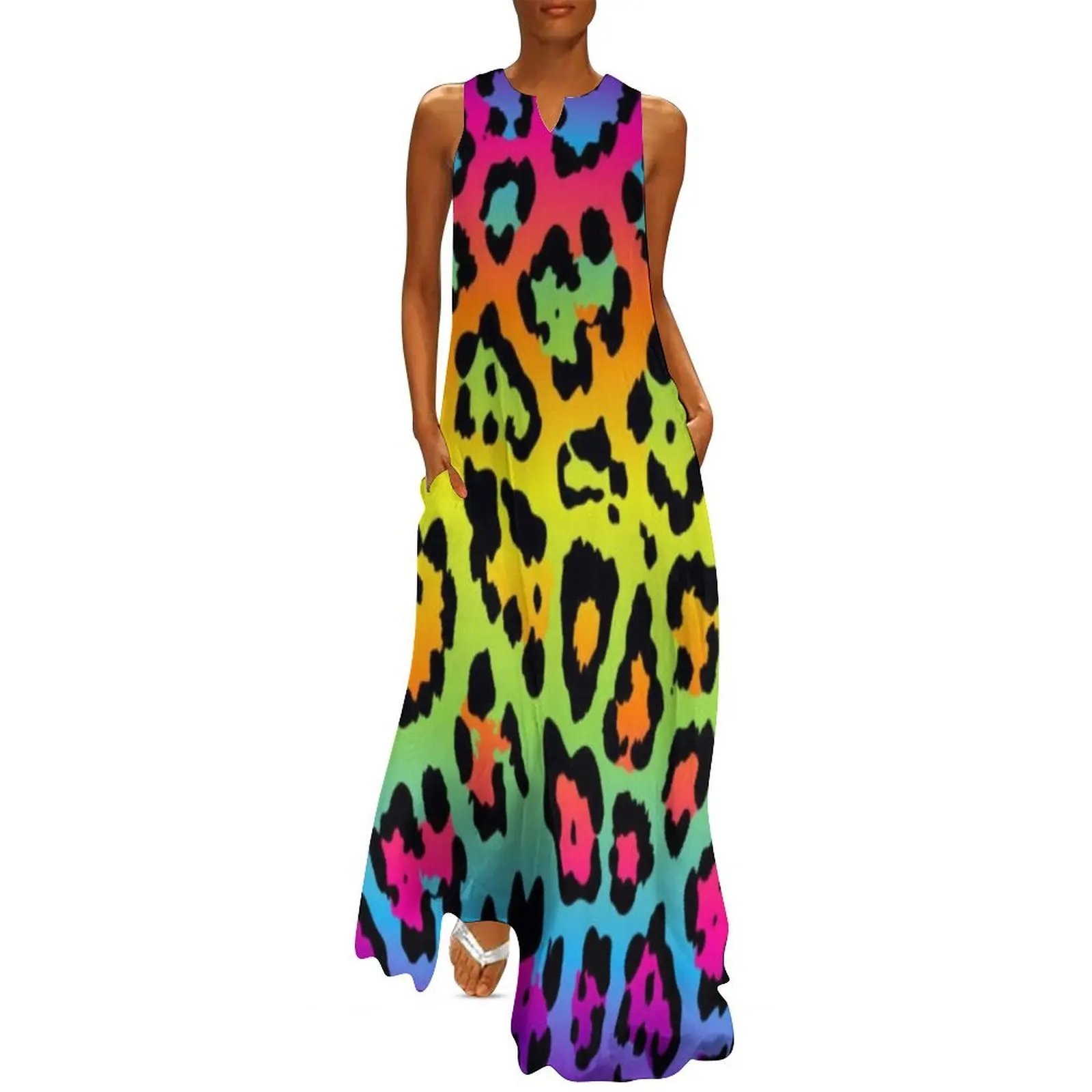 

Rainbow Leopard Print Long Dress Aesthetic clothing Long dress Dress