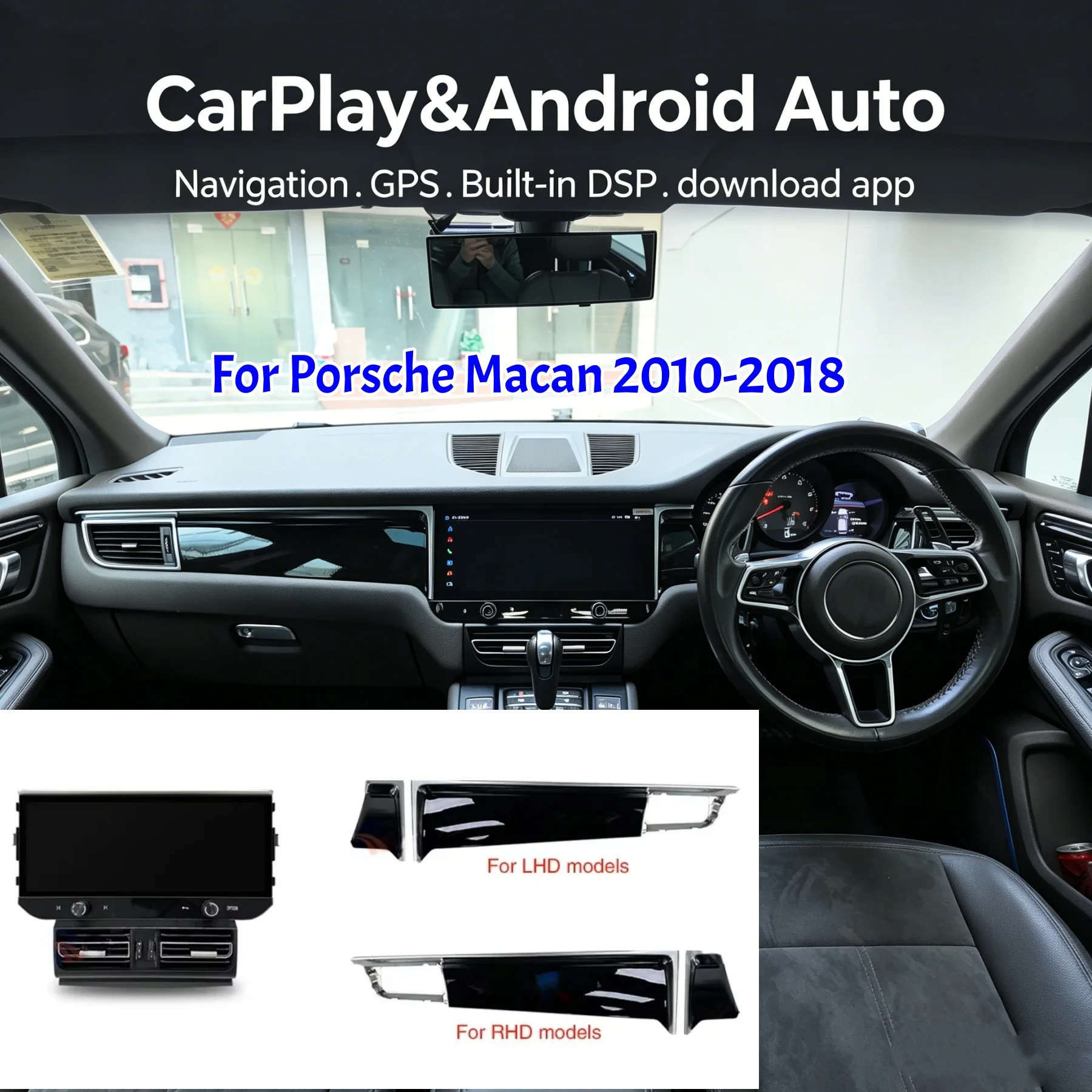 

12.3" Auto Android Wireless Carplay For Porsche Macan 2010-2018 Car DVD Navigation GPS Multimedia Player WIFI Bluetooth Radio