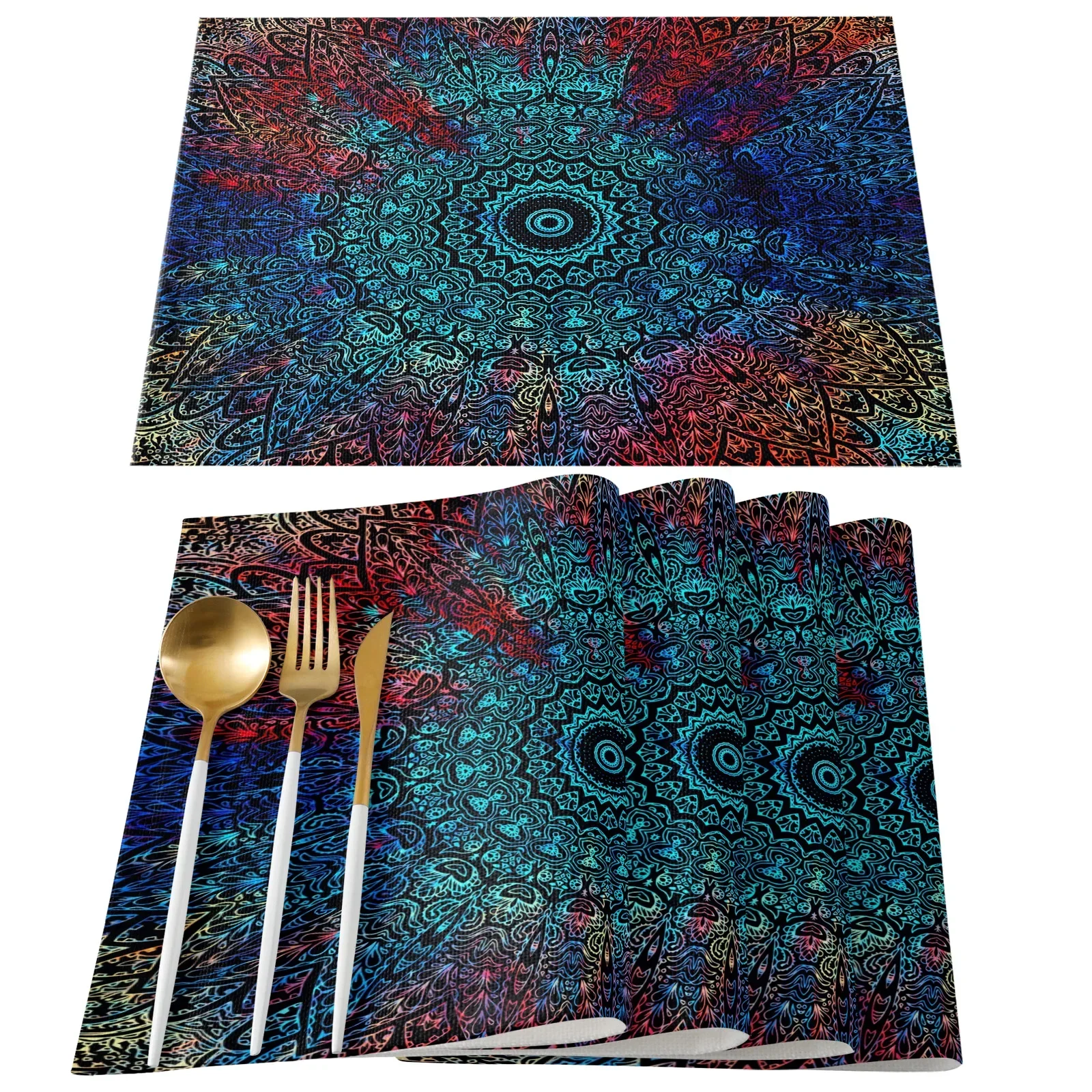 1Pcs Placemat Persian Rug Table Mat For Dining Table Kitchen Accessories Coffee Tea Coaster