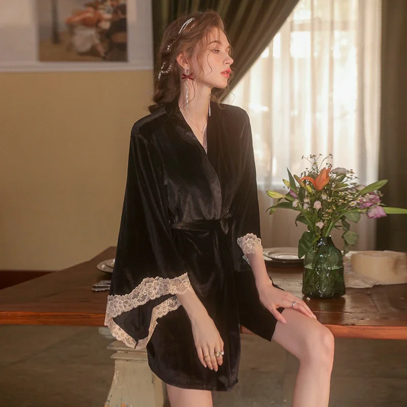 Damen Herbst Winter Samt Unterwäsche Sexy Pyjamas Halter Hause Service Frauen Samt Hosenträger Nachthemd Casual Nachtwäsche