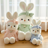 1-3PCS Floral Dress Bunny Plush Doll 30cm Height Style Soft Stuffed Animal for Valentine Birthday Gift and Soothing Decor