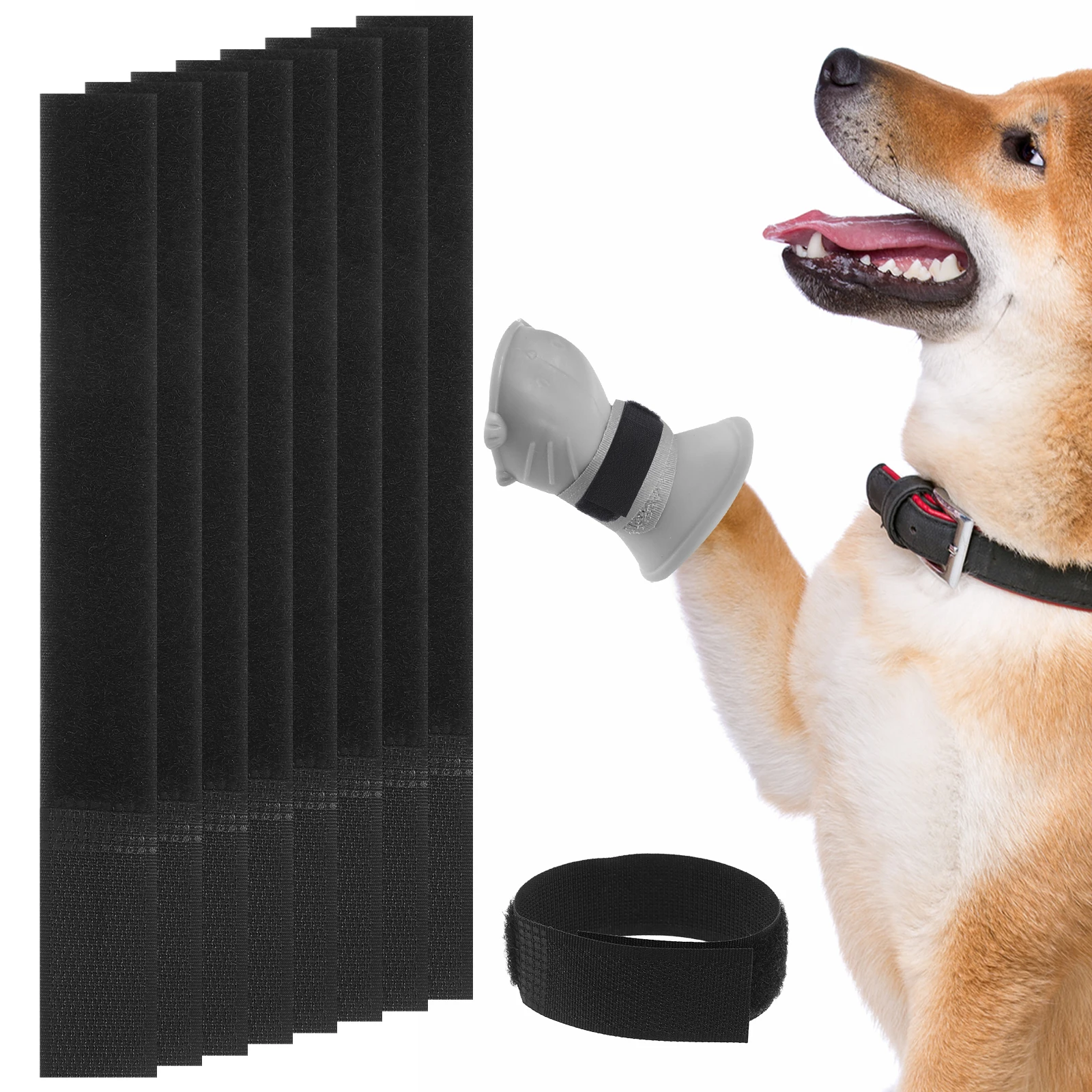 

10pcs Boots Socks Non Slip Sock Holders Straps Non Slip Dog Paw Protector Bands Waterproof Pet Footwear Accessories