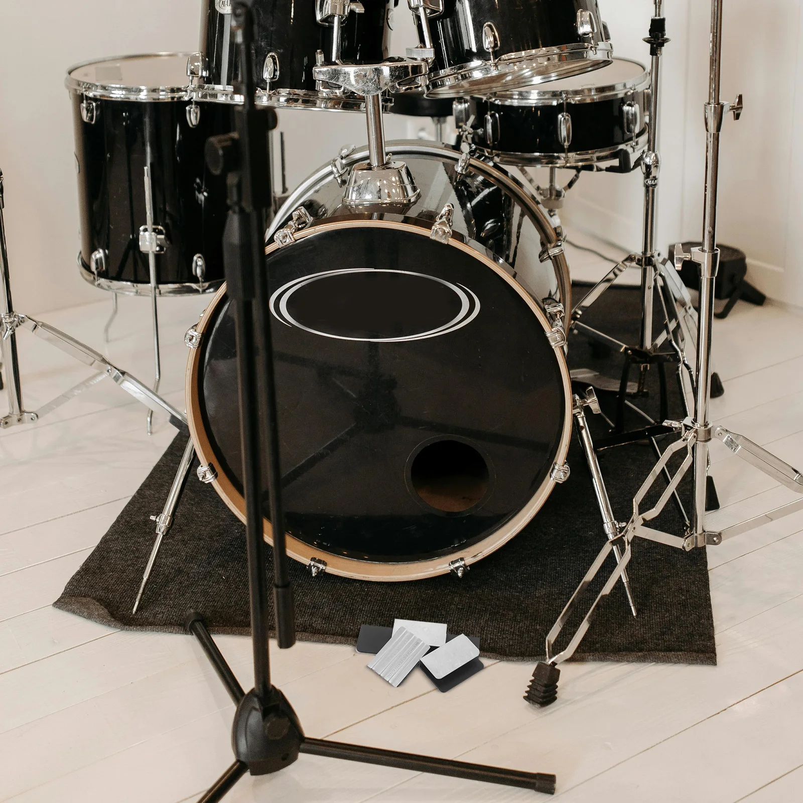 

3Pcs Bass Drum Hoop Protector Silicone Anti-Slip Design for Jazz Acoustic Drum Set Durable Hoop Protectors