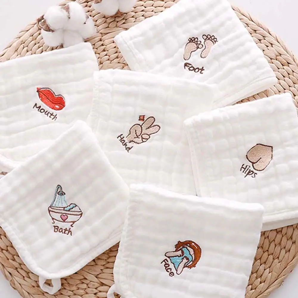 Children Wipe Towels Soft Hip Cotton Newborn Cartoon Baby Mouth Bath Towel Saliva Towels Handkerchief Face Towel