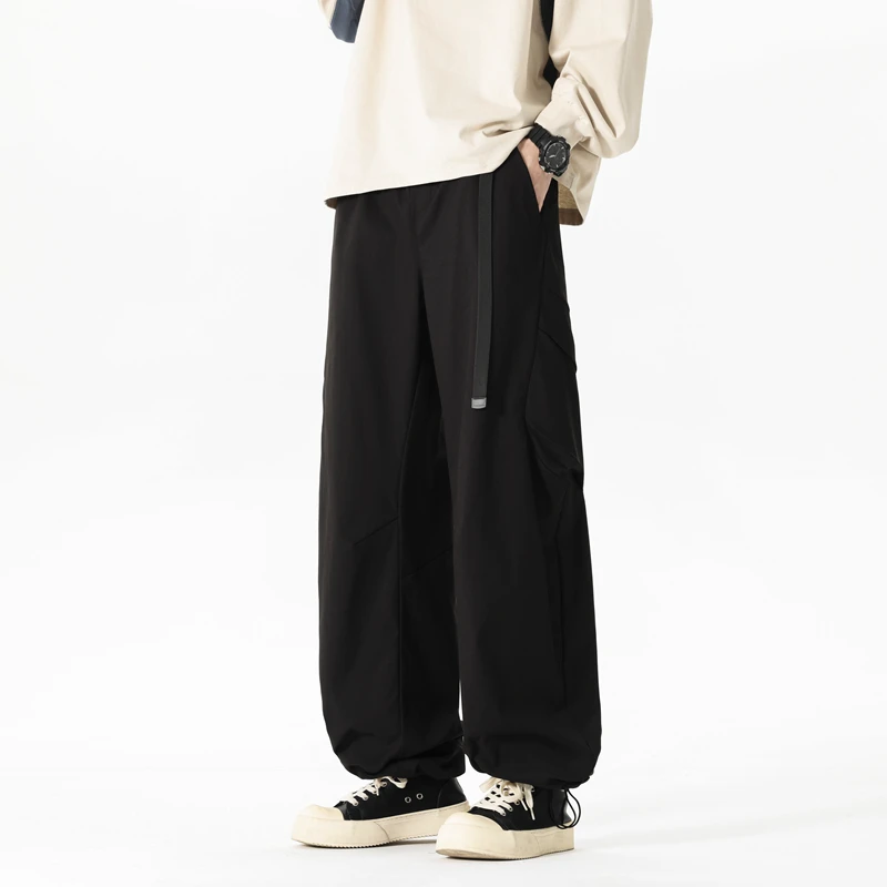 

Американские повседневные свободные удобные молодежные модные рабочие брюки прямого кроя с эластичным поясом из полиэфирного волокна