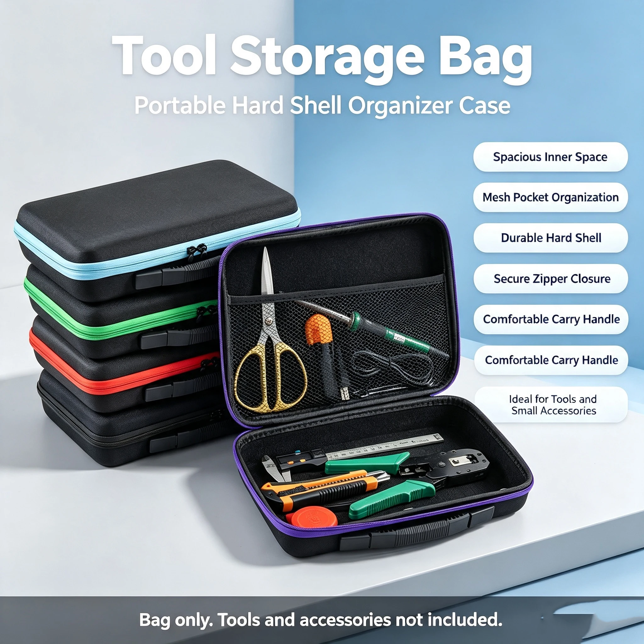 Tool Bag for Men with Waterproof Hard Bottom, Heavy Duty Tool Bag Wide Mouth Tote for Various Instrument, Electrician Carpenter