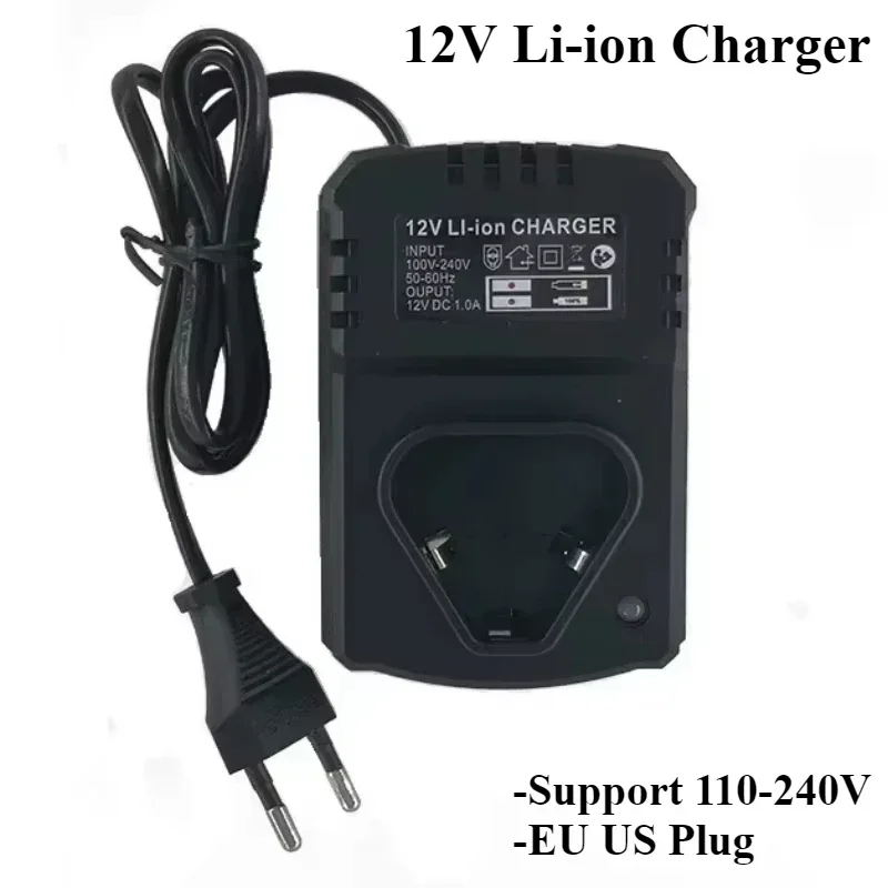 

12V Universal Charger DC EU/US Li-Ion Rechargeable Charger Support 110-240V For Angle Grinder Electric Drill Wrench Power Tool