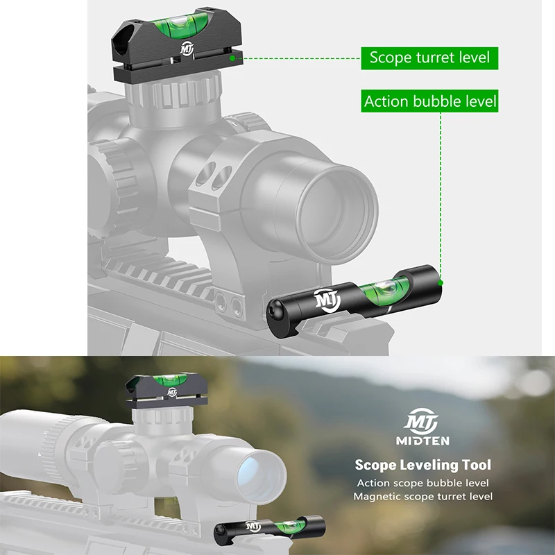 

MidTen Scope Leveling Kit Dual Level Bubble System with Magnetic Scope Level Anti-cant Leveling Tool for Scope Calibration