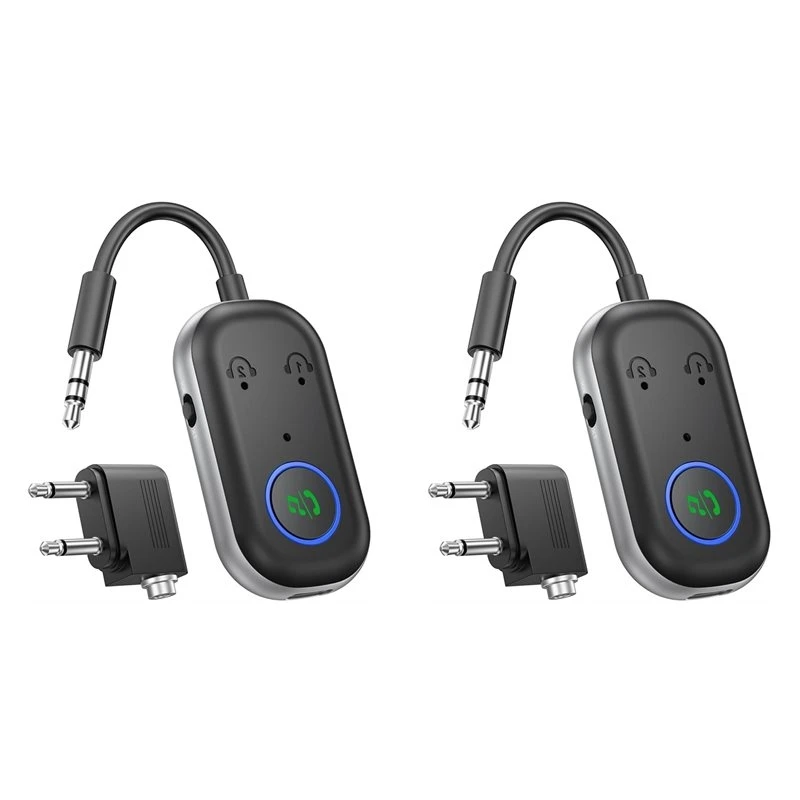 Leading-2X Bluetooth Transmitter Receiver, 3.5MM To 5.3 Transmitter, 2-In-1 Airplane Adapter For Headphone,TV,Speakers,Car,Home