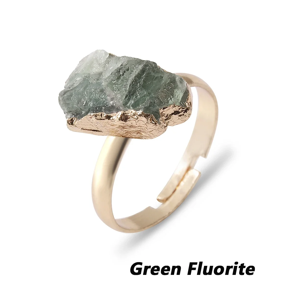 Unregelmäßiger natürlicher Kristall-Rohstein-Ring, Schmuck, verstellbare Größe, perfekter Strandurlaub, Reise-stilvoller, minimalistischer Ring
