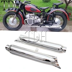 Steel Chrome Motorcycl Retro 750cc Fishtail Type Rear Exhaust Muffler Pipes For BMW K750 M1 M72 R71 R12 MT12 KS750 Exhaust Pipe