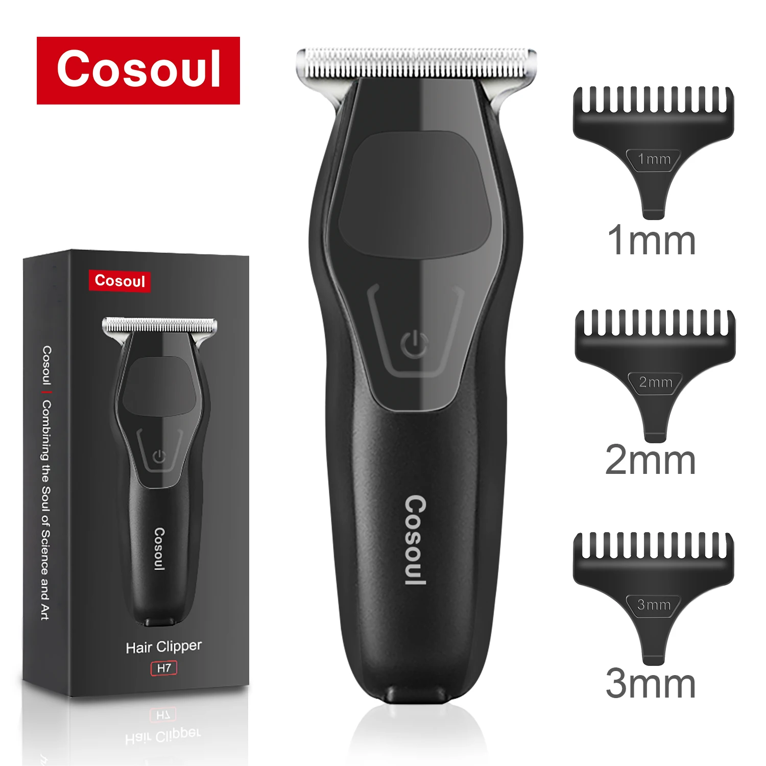 Cosoul Hair Trimmer Mini Portable Electric Hair Clipper Rechargeable Small Beard Trimmer Bald Head Hair Trimmer Barber Haircut