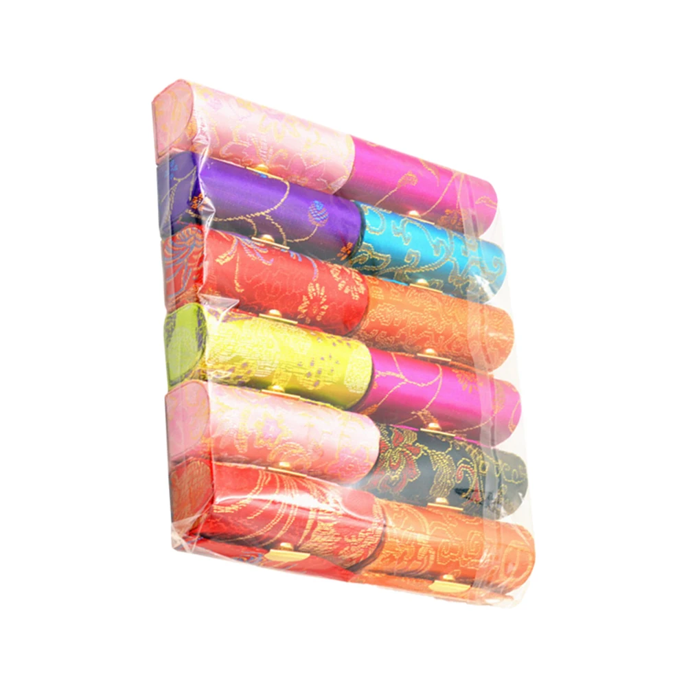 

12 Pcs Lipstick Box Jewelry Storage Shaped Case Organizer for Woman Perfume Cases Holder Travel Fabric