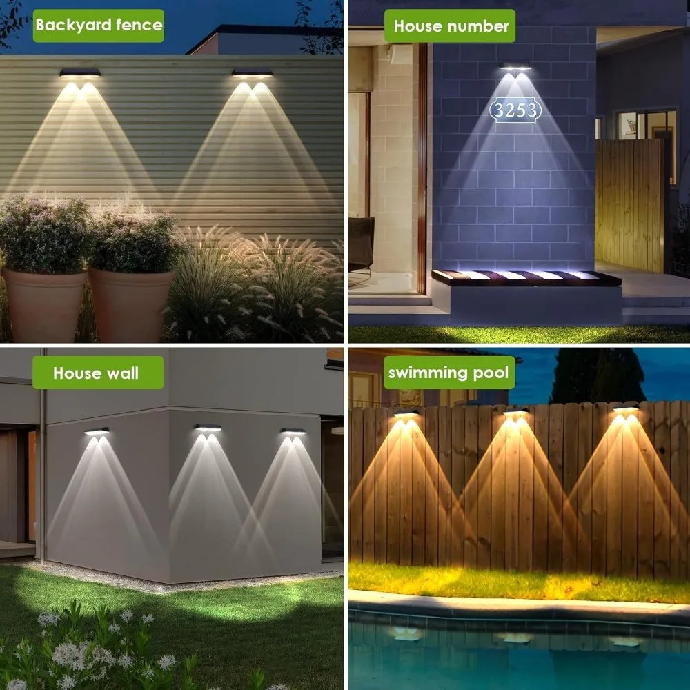 Lampes Solaires d'Extérieur Étanches Conforme à la Norme IP65, Luminaire Décoratif d'Nik, Idéal pour une Clôture ou un Plancher, 3 Modes d'Éclairage, Lot de 8