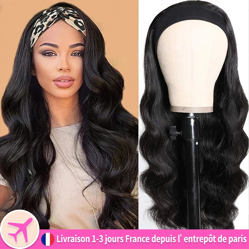 Mylockme Headband Wig Body Wave Brazilian Wigs Promotion Human Hair Wig Without Glue Cheaper Full Machine Made Wig Natural Color