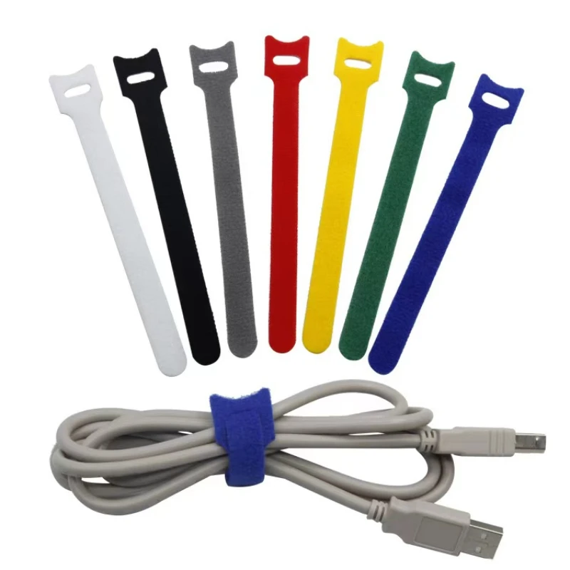 10pcs 12*150mm Velcro Reusable Hook and Loop Cable Ties Fastening Straps Multi-Purpose Wire Organizers for Computer/TV/Electron