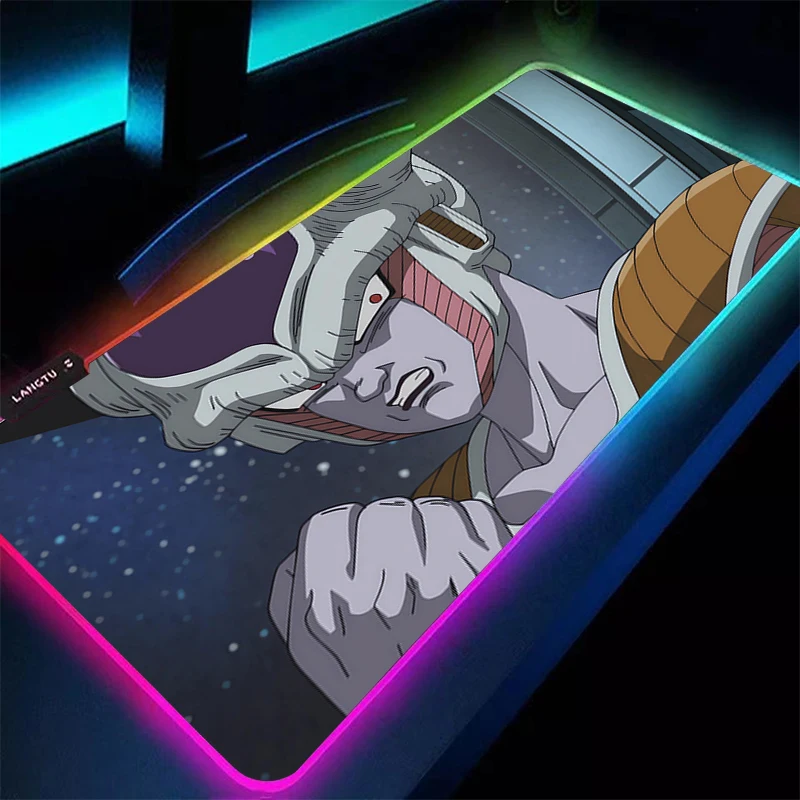 RGB Mouse Pad DBZ Dragon Ball Frieza gamer Large LED Keyboard NonSlip Rubber Computer Carpet Desk Mat Gamer Backlight MousePad